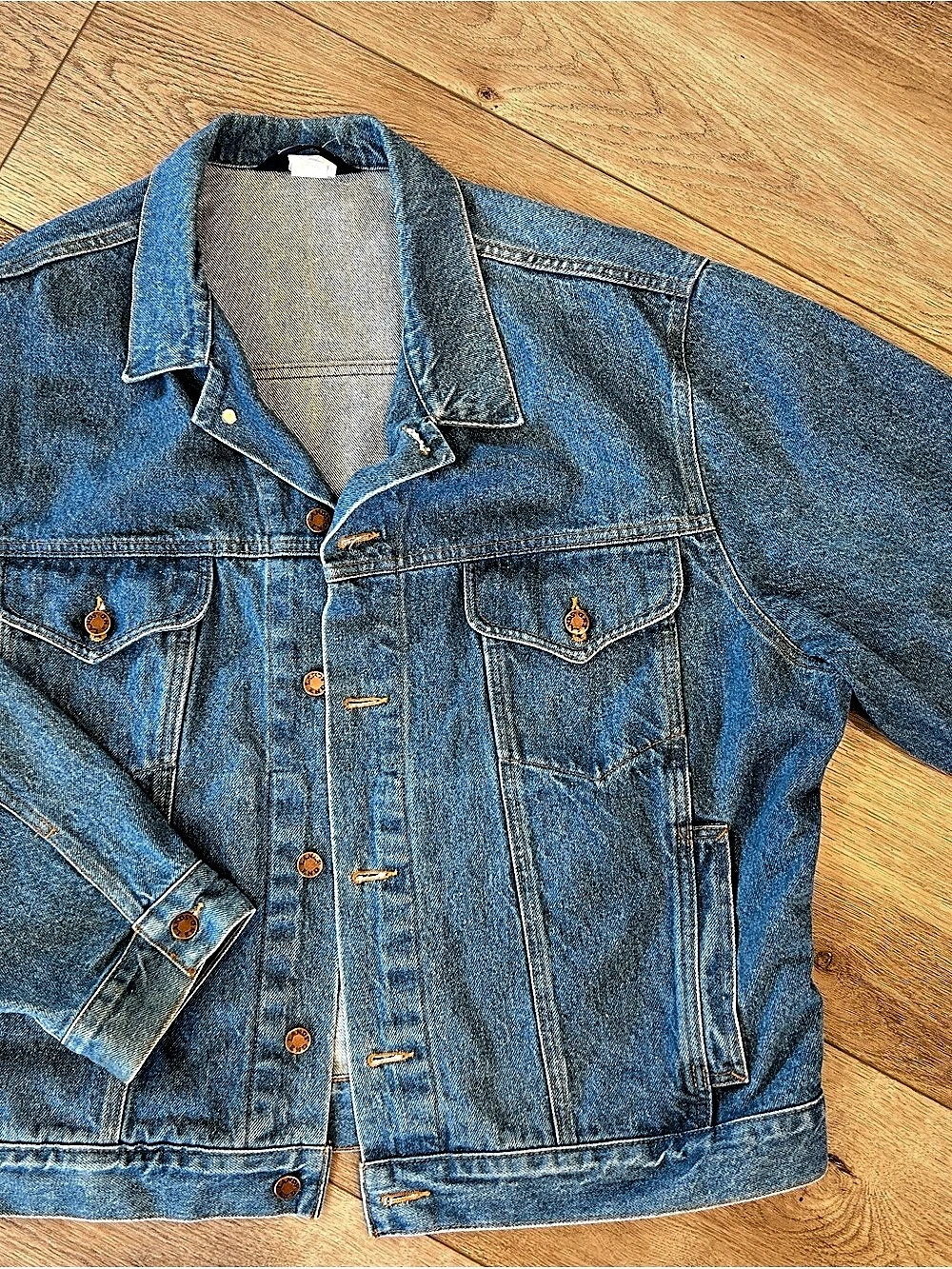 Vintage Land End Denim Oversized Jean Jacket Size X-Large